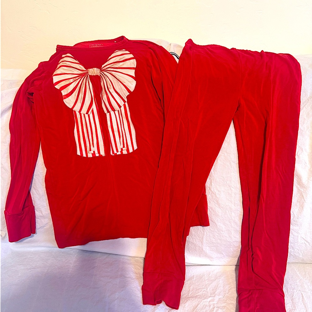 Posh Peanut Red and White bow pjs.